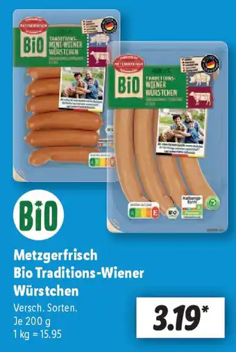 Lidl Metzgerfrisch Bio Traditions-Wiener Würstchen Angebot