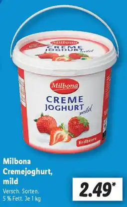Lidl Milbona Cremejoghurt, mild Angebot