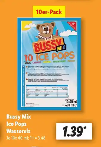 Lidl Bussy Mix Ice Pops Wassereis Angebot