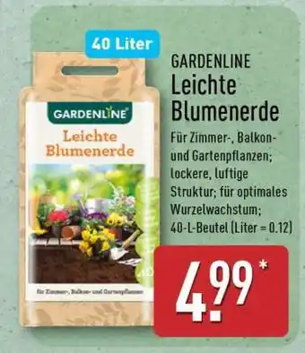 Aldi Nord GARDENLINE Leichte Blumenerde Angebot