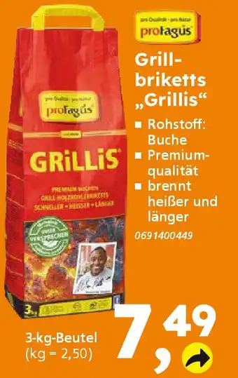Globus Baumarkt proFagus Grillbriketts ,,Grillis" Angebot