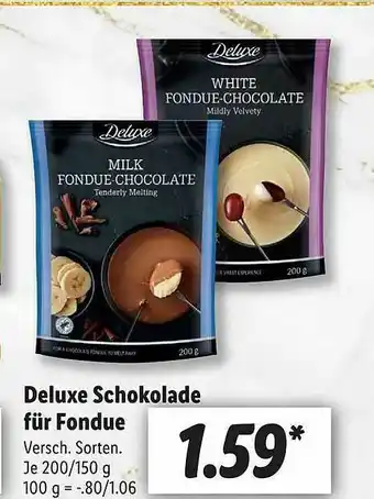 Lidl Deluxe Schokolade Für Fondue Angebot