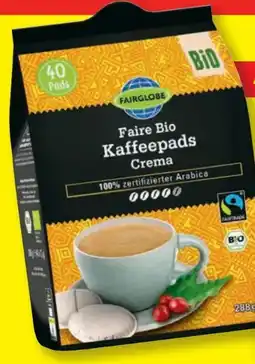 Lidl Fairglobe Faire Bio Kaffeepads Crema Angebot