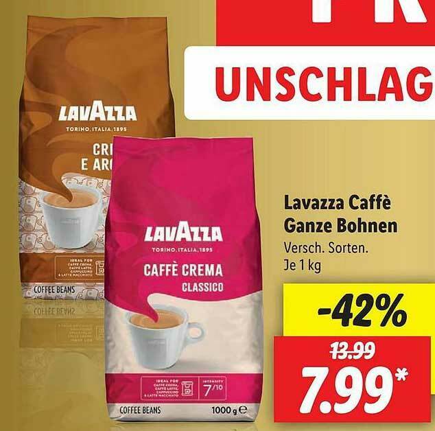 Lavazza Caffè Ganze Bohnen Angebot bei Lidl