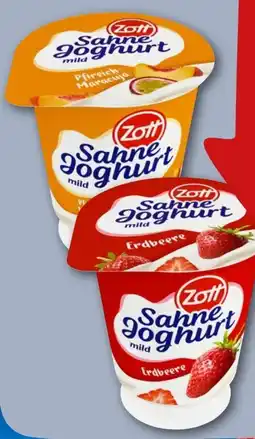 REWE Zott Sahne Joghurt mild Erdbeere Angebot