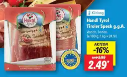 Lidl Handl Tyrol Tiroler Speck g.g.A. Angebot