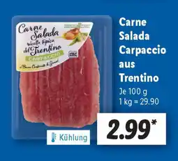 Lidl Carne Salada Carpaccio aus Trentino Angebot