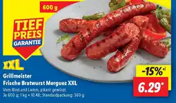 Lidl Grillmeister Frische Bratwurst Merguez XXL Angebot