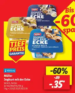 Lidl müller Joghurt mit der Ecke Angebot