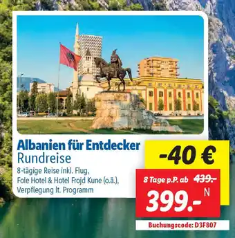Lidl Albanien für Entdecker Rundreise Angebot