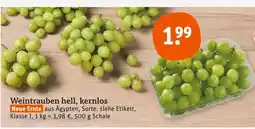tegut Neue ernte weintrauben hell, kernlos Angebot