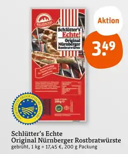tegut Schlüter’s echte original nürnberger rostbratwürste Angebot