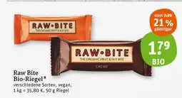tegut Raw bite bio-riegel Angebot
