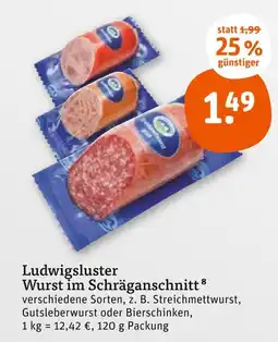 tegut Ludwigsluster wurst im schräganschnitt Angebot