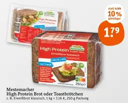 tegut Mestemacher high protein brot oder toastbrötchen Angebot