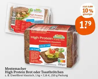 tegut Mestemacher high protein brot oder toastbrötchen Angebot