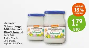 tegut Demeter schrozberger milchbauern bio-schmand Angebot