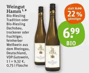 tegut Weingut hamm bio-riesling tradition Angebot