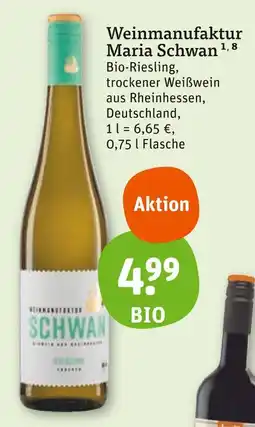 tegut Weinmanufaktur maria schwan bio-riesling Angebot