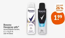 tegut Rexona deospray 48h Angebot