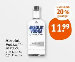 tegut Absolut vodka Angebot