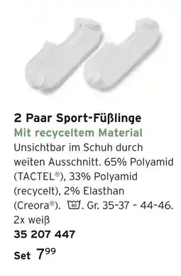 Tchibo 2 paar sport-füßlinge Angebot