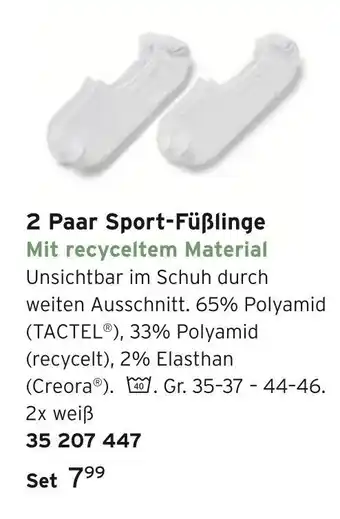 Tchibo 2 paar sport-füßlinge Angebot