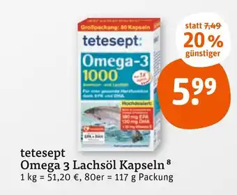 tegut Tetesept omega 3 lachsöl kapseln Angebot