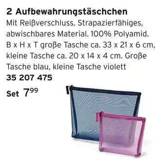 Tchibo 2 aufbewahrungstäschchen Angebot