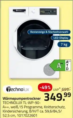 ROLLER Technolux wärmepumpentrockner tl-wp-90 Angebot