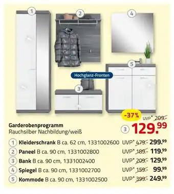 ROLLER Garderobenprogramm Angebot