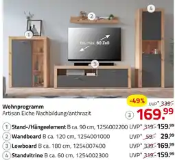 ROLLER Artisan eiche nachbildung/anthrazit wohnprogramm Angebot