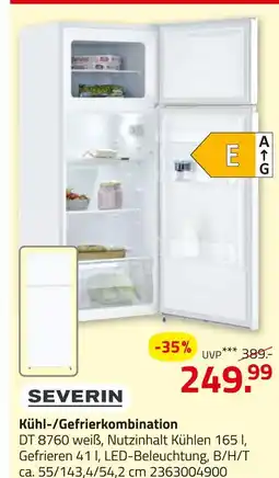 ROLLER Severin kühl-/gefrierkombination Angebot