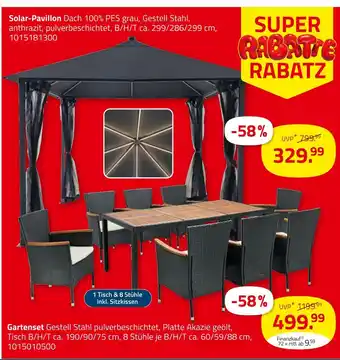 ROLLER Solar-pavillon oder gartenset Angebot