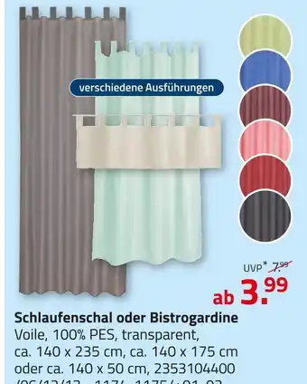 ROLLER Schlaufenschal oder bistrogardine Angebot
