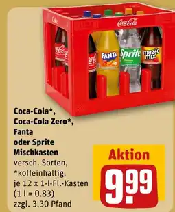 REWE Coca-cola coca-cola, coca-cola zero, fanta oder sprite mischkasten Angebot