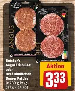 REWE Butcher's burger angus irish beef Angebot
