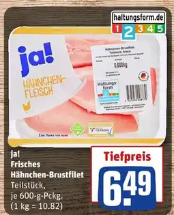 REWE Ja! frisches hähnchen-brustfilet Angebot