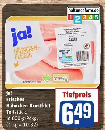 REWE Ja! frisches hähnchen-brustfilet Angebot