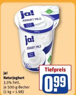 REWE Ja! naturjoghurt Angebot