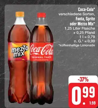 E-Center Coca-cola verschiedene sorten, fanta, sprite oder mezzo mix Angebot