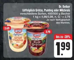 E-Center Dr. oetker löffelglück grütze, pudding oder milchreis Angebot
