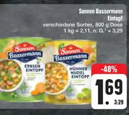 E-Center Sonnen bassermann erbsen eintopf oder hühner nudel eintopf Angebot