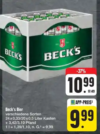 E-Center Beck's beck's bier Angebot