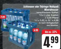 E-Center Lichtenauer oder thüringer waldquell mineralwasser Angebot