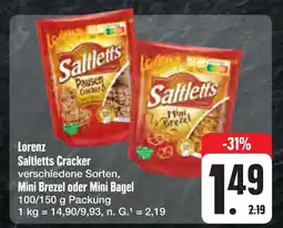 E-Center Lorenz saltletts cracker, mini brezel oder mini bagel Angebot