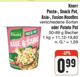 nah & gut Knorr pasta-, snack pot, asia-, fusion noodles oder potato pot Angebot