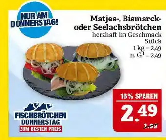 Marktkauf Matjes-, bismarck- oder seelachsbrötchen Angebot