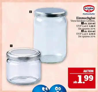 Marktkauf Dr. oetker einmachglas Angebot