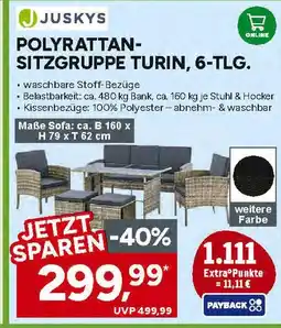 Marktkauf Juskys polyrattan-sitzgruppe turin, 6-tlg Angebot